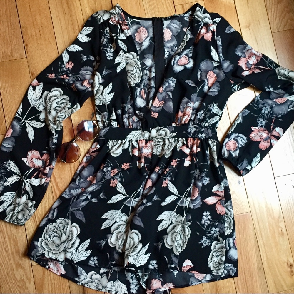 Sexy Plunging Neck Black Romper